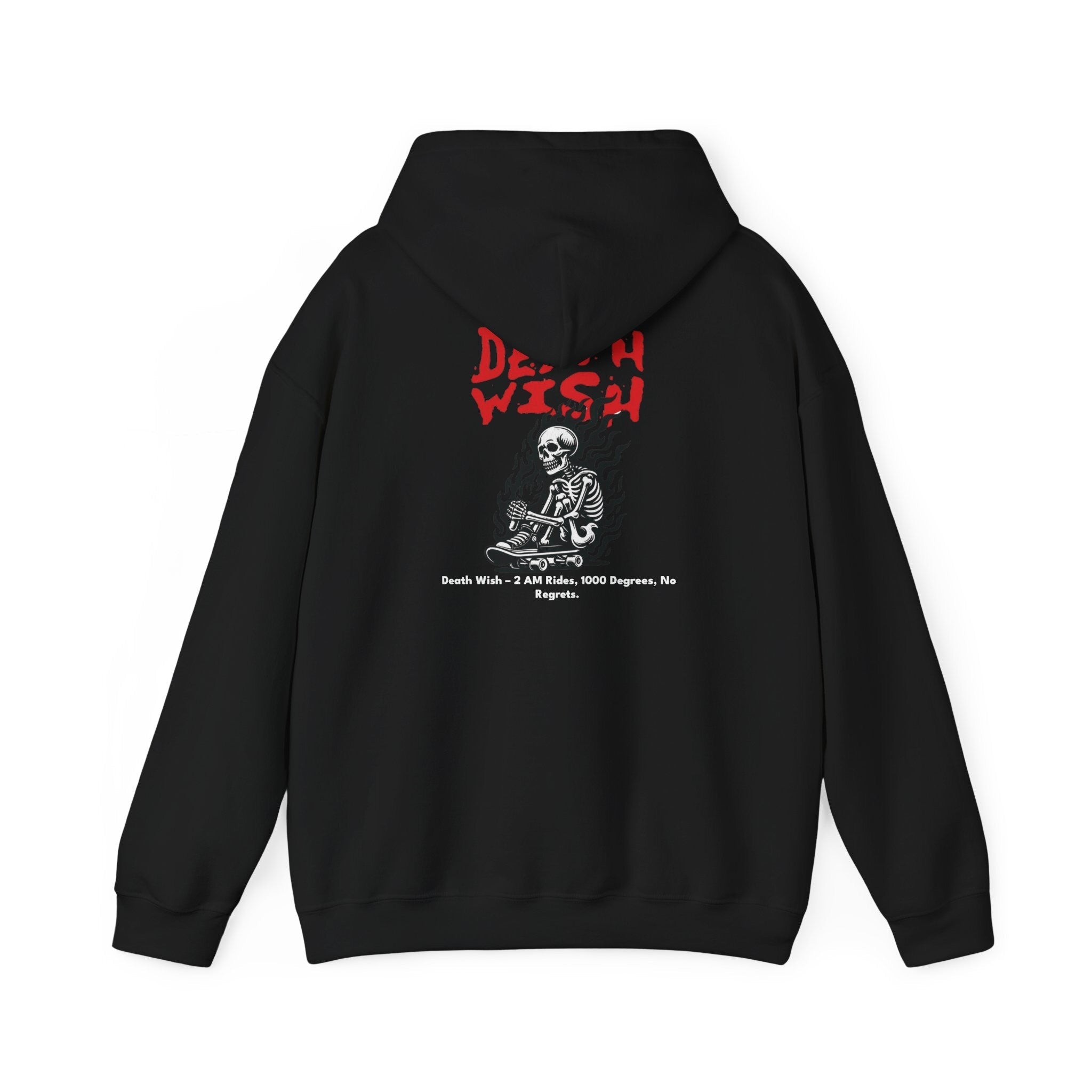 Death Wish Oversized Black Hoodie – 400 GSM Streetwear – Acid