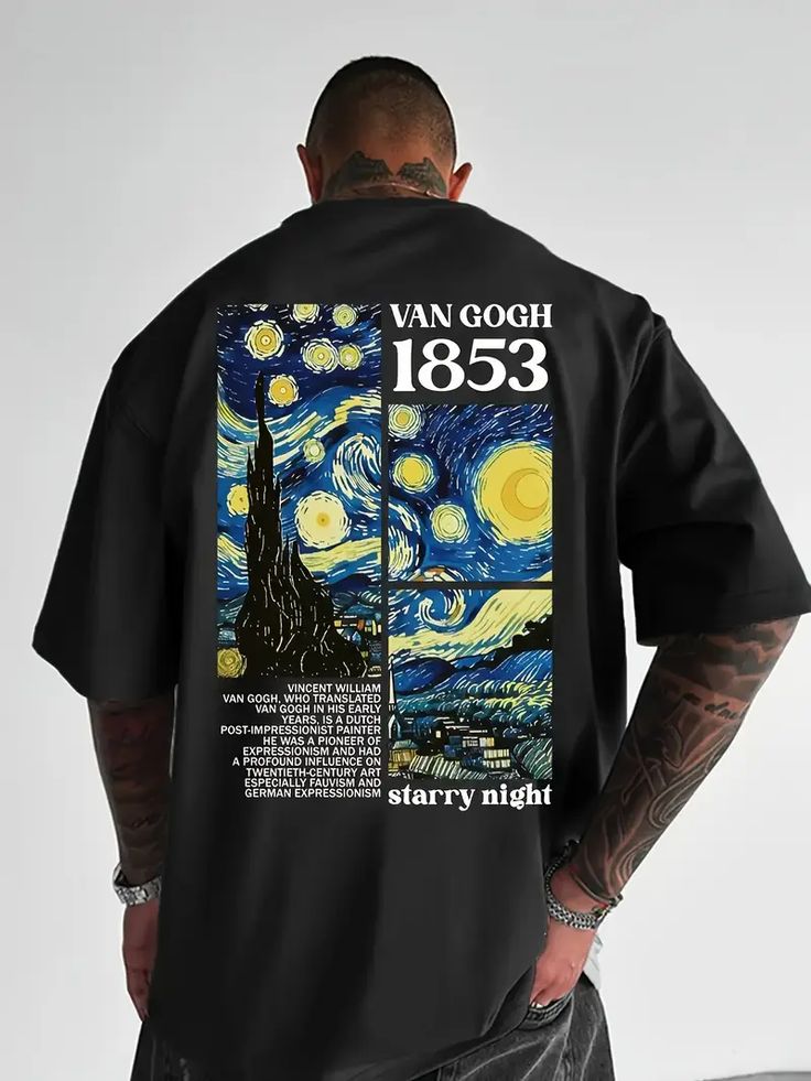 Van Gogh Starry Night Oversized T-Shirt for Men - Acid House™ (formerly Zyra Drip)