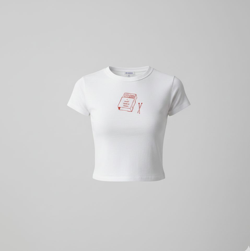 Vintage Matchbox Graphic Baby Tee – Minimalist Aesthetic Tee - Acid House™ (formerly Zyra Drip)
