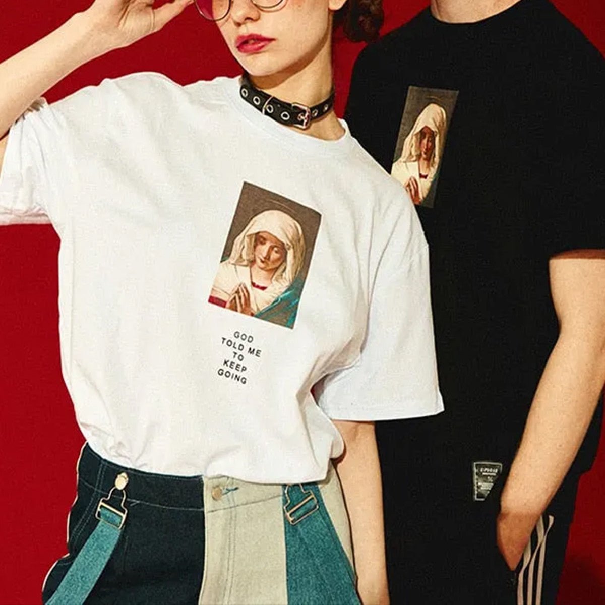 Virgin Mary Oversized T-Shirt – Unisex Graphic Streetwear Tee - Acid House™ (formerly Zyra Drip)