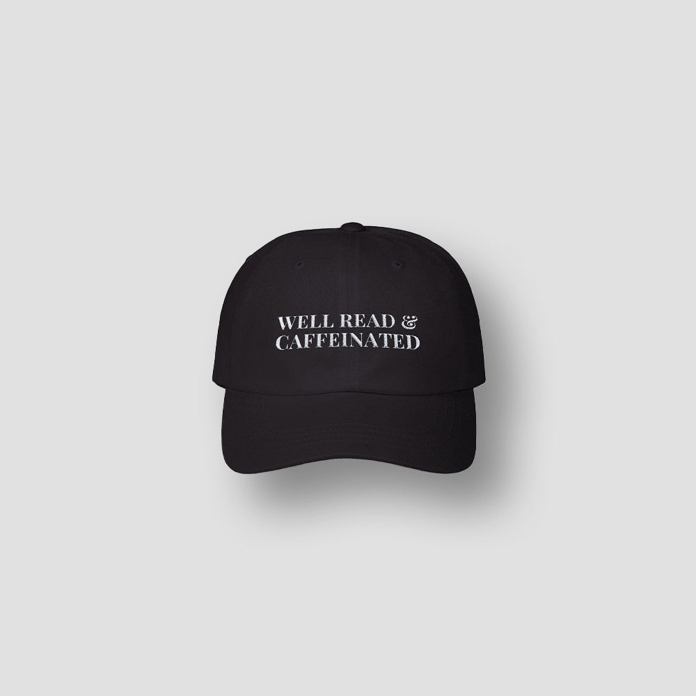 Well Read & Caffeinated Hat – Black Aesthetic Baseball Cap | Trendy Book Lover Hat - Acid House™ (formerly Zyra Drip)