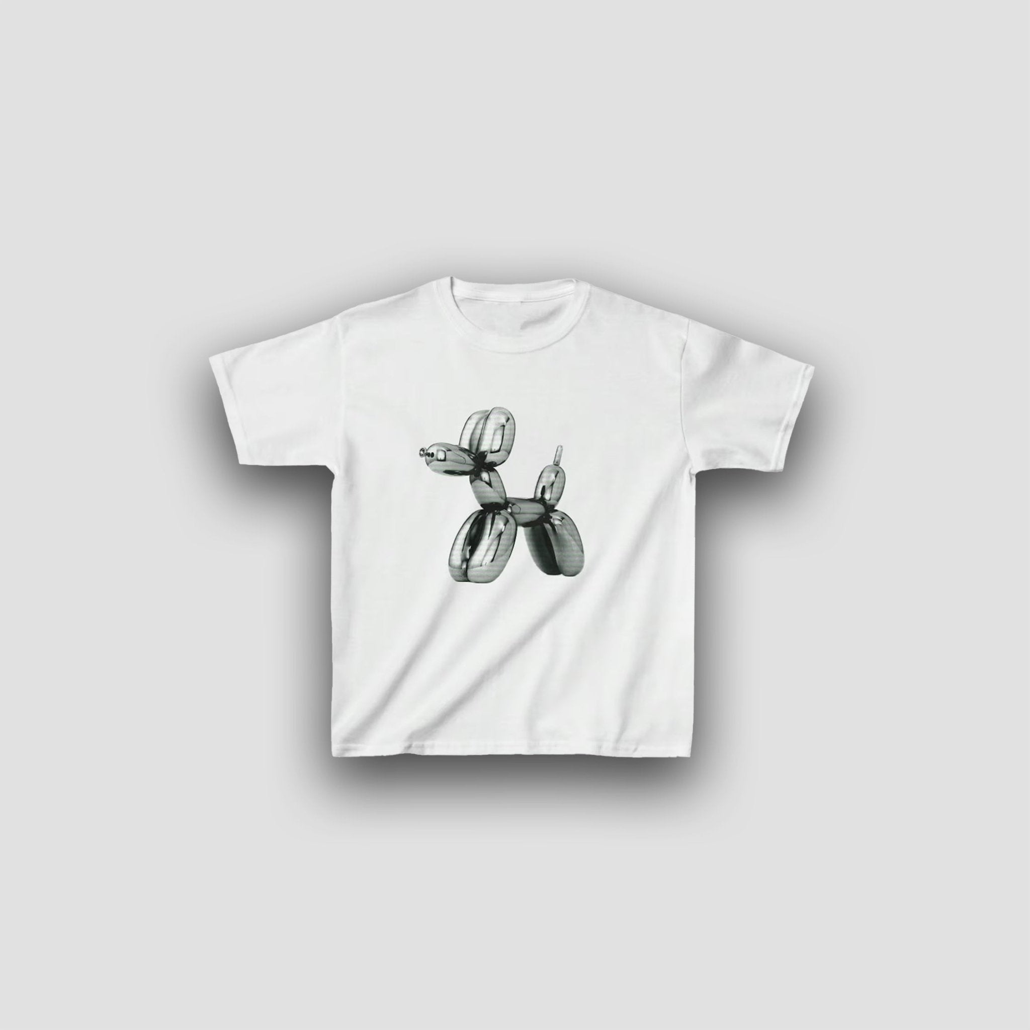 White Balloon Dog Baby Tee – Trendy Women’s Crop Top - Acid House™ (formerly Zyra Drip)
