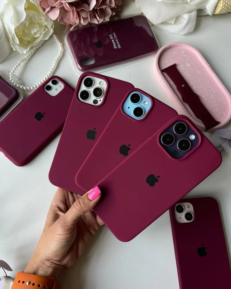 Wine Maroon iPhone Silicone Case – Premium Soft Touch Cover | Zyra Drip™ - Acid House™ (formerly Zyra Drip)