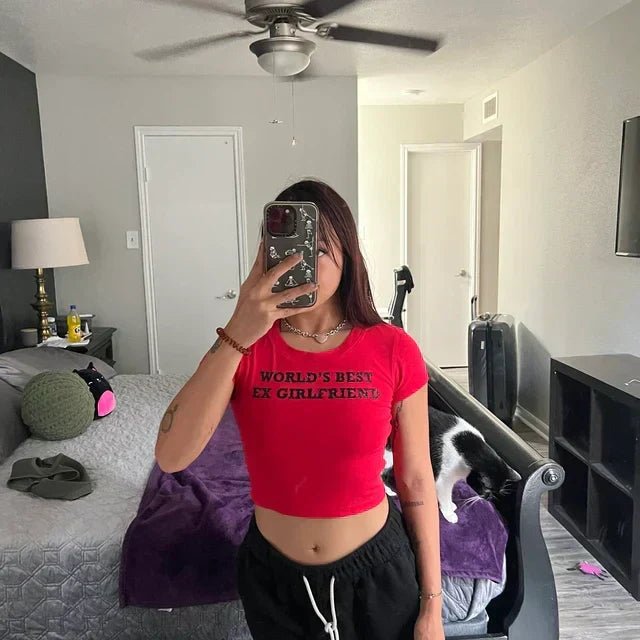 World’s Best Ex - Girlfriend Baby Tee – Gen Z’s Go - To Breakup Fit - Acid House™ (formerly Zyra Drip)