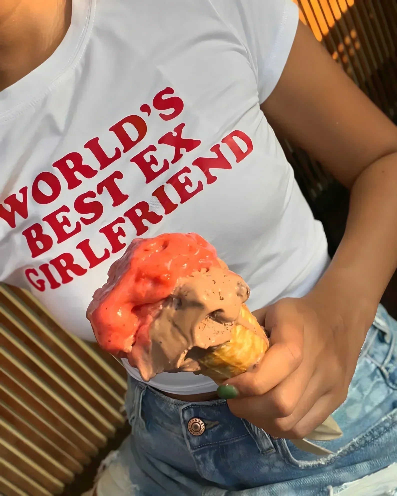World’s Best Ex - Girlfriend Baby Tee – Gen Z’s Go - To Breakup Fit - Acid House™ (formerly Zyra Drip)