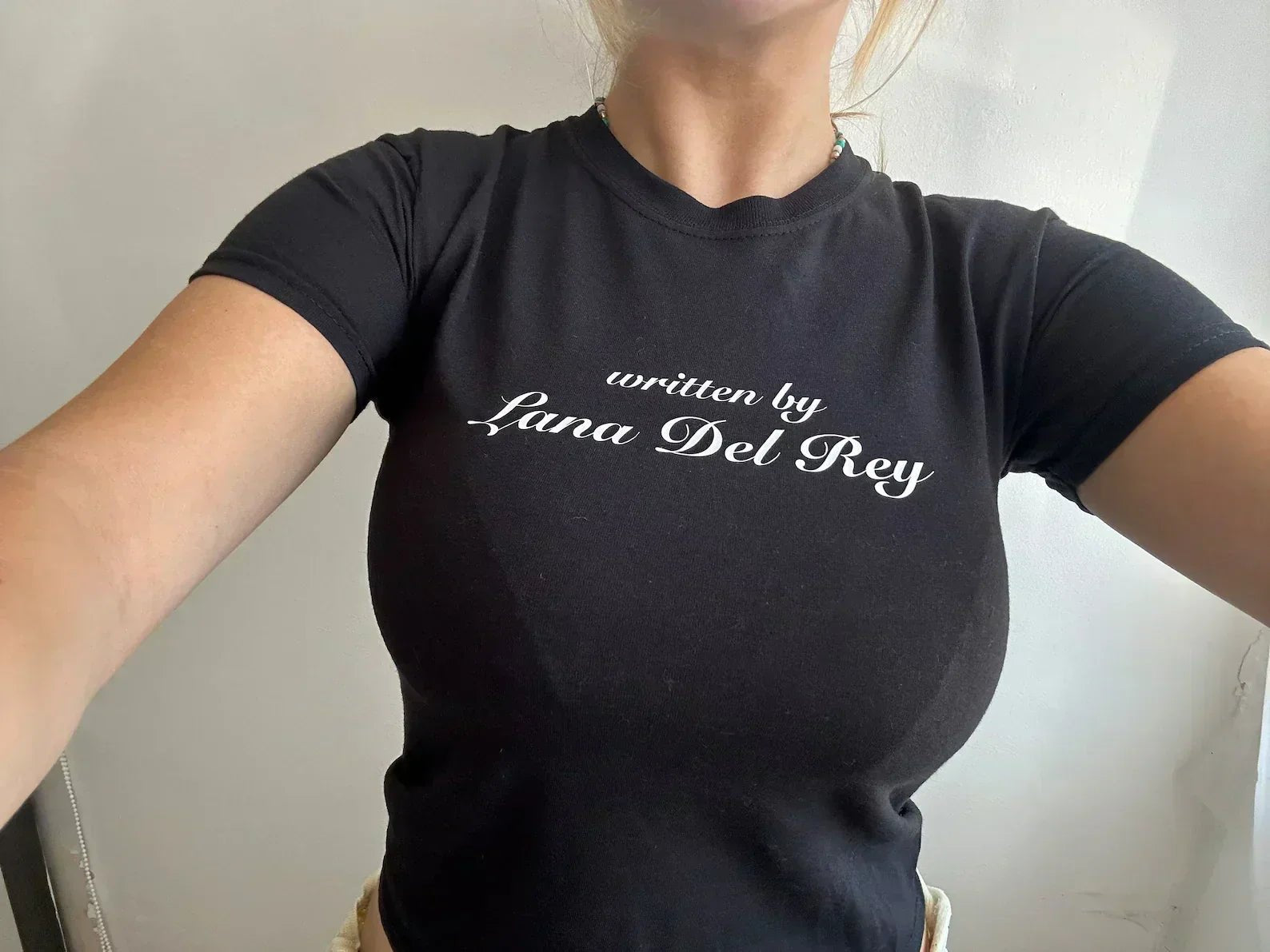 Written by Lana Del Rey Baby Tee – Black Baby Tee | Crop Top - Acid House™ (formerly Zyra Drip)