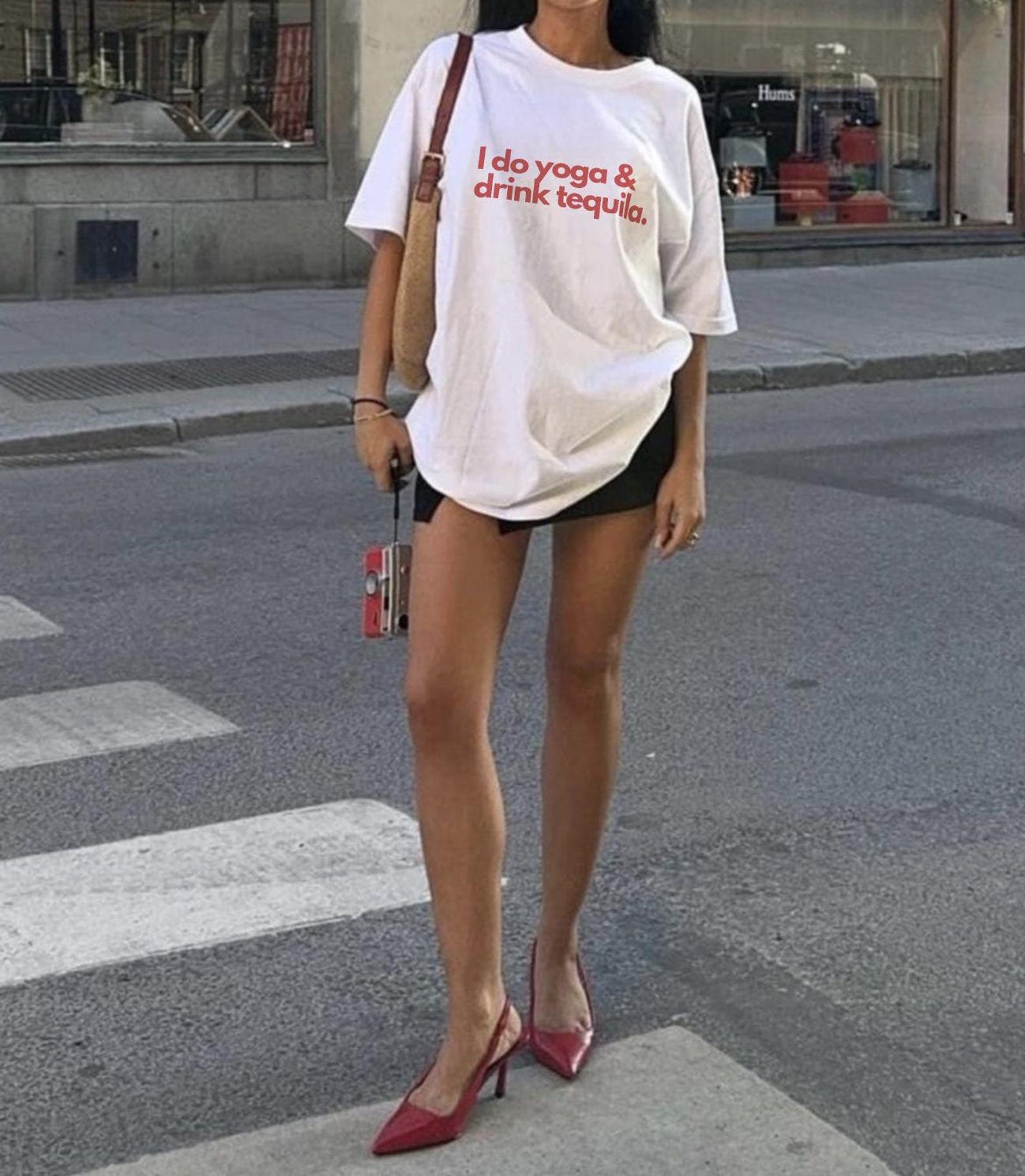 Yoga & Tequila T-Shirt for Women | Funny Graphic Regular Fit T-shirt - Acid House™
