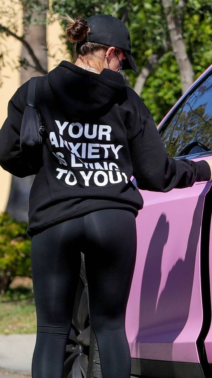 Your Anxiety Is Lying to You Unisex Black Oversized Hoodie For Men & Women - Acid House™ (formerly Zyra Drip)