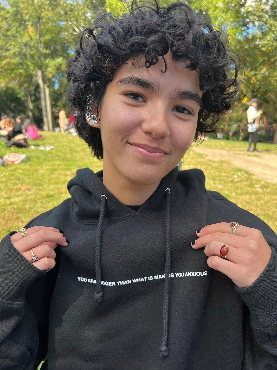 Your Anxiety Is Lying to You Unisex Black Oversized Hoodie For Men & Women - Acid House™ (formerly Zyra Drip)