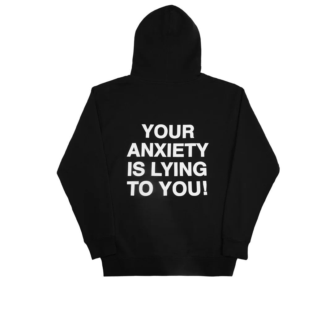 Your Anxiety Is Lying to You Unisex Black Oversized Hoodie For Men & Women - Acid House™ (formerly Zyra Drip)