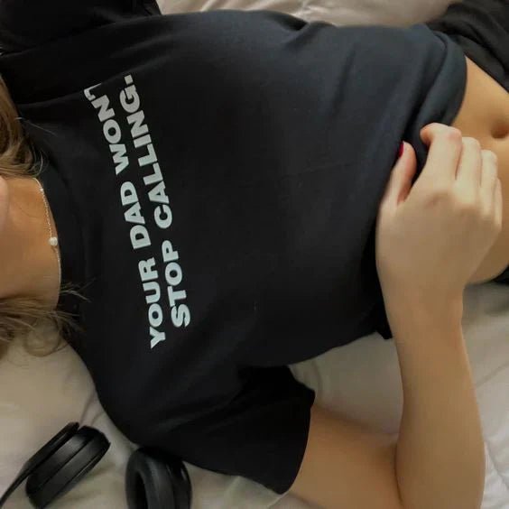Your Dad Won’t Stop Calling Baby Tee Crop Top - Acid House™ (formerly Zyra Drip)