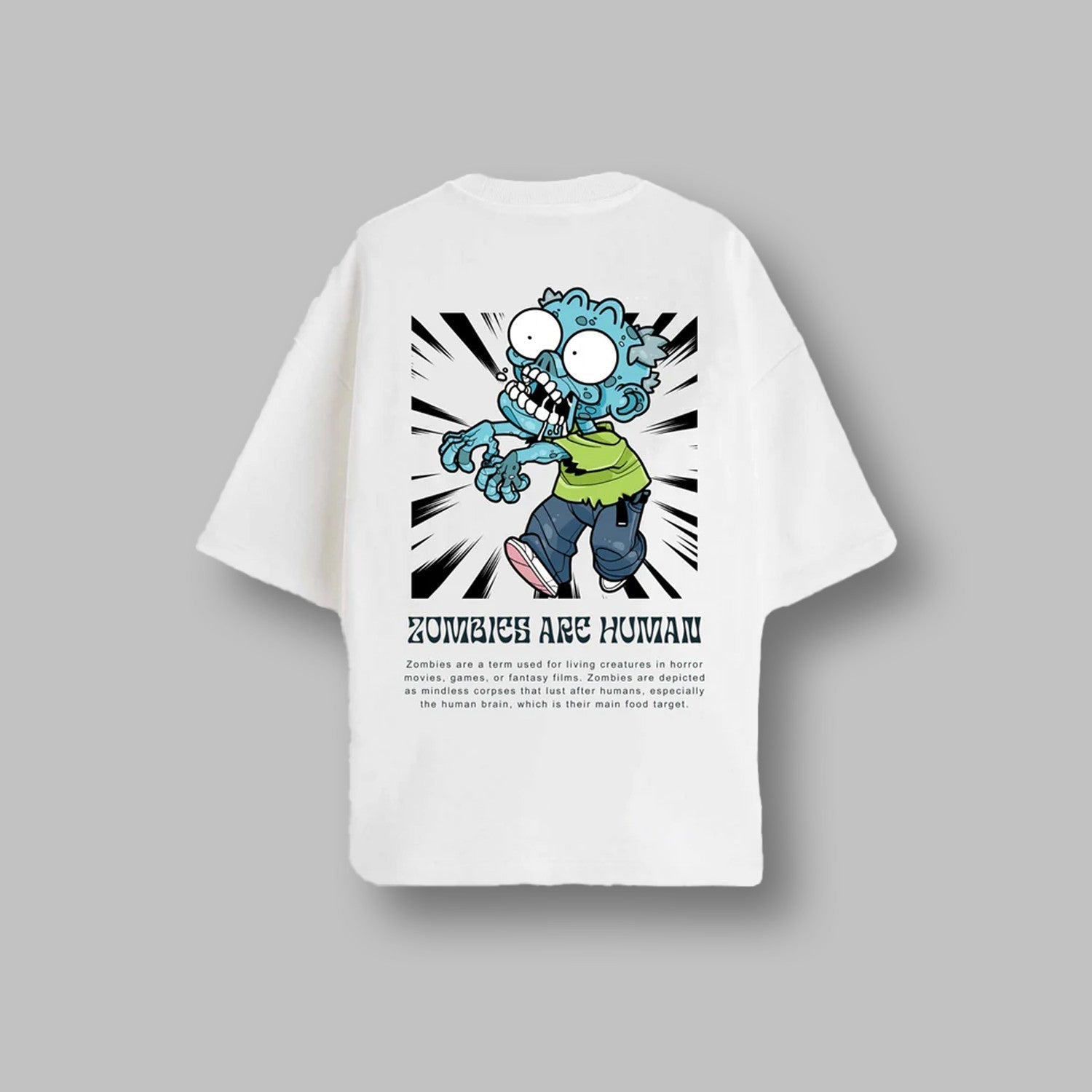 Zombies Are Human Cartoon Unisex Tee for Gen Z - Acid House™